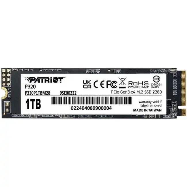 Внутренний жесткий диск Patriot P320 P320P1TBM28 (SSD (твердотельные), 1 ТБ, M.2, PCIe)
