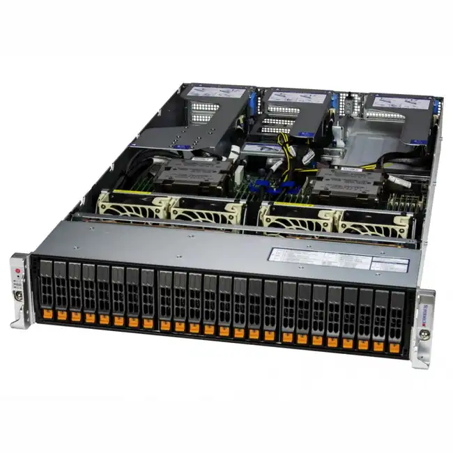 Сервер Supermicro SuperServer AS-2125HS-TNR AS-2125HS-TNR/9124 (2U Rack, EPYC 9124, 3000 МГц, 16, 64, 4 x 64 ГБ, SFF 2.5", 24, 2x 960  ГБ)