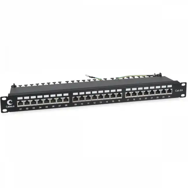 Патч-панель Cabeus Патч-панель Cabeus PL-24-Cat.6a-SH-Dual IDC (24 порта, Cat. 6a)