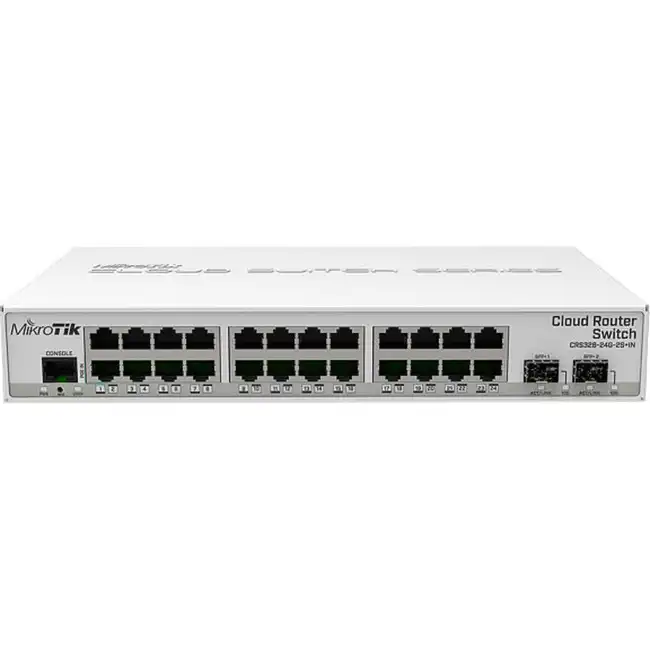 Коммутатор Mikrotik CRS326-24G-2S+IN (1000 Base-TX (1000 мбит/с), 2 SFP порта)