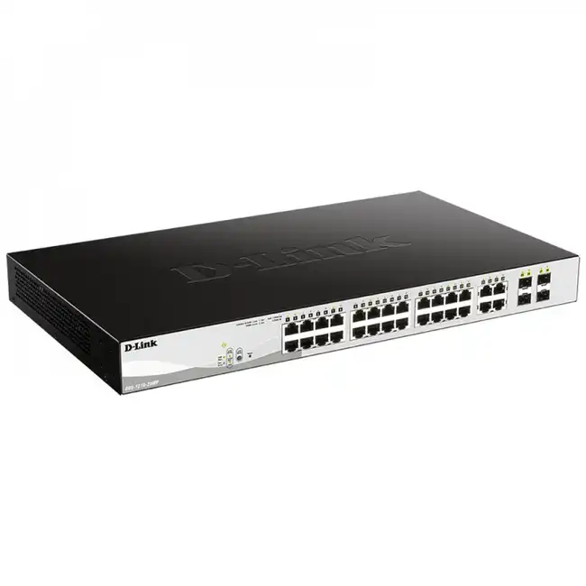 Коммутатор D-link DGS-1210-28MP/F2A (1000 Base-TX (1000 мбит/с), 4 SFP порта)