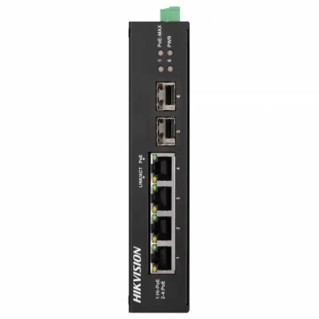 Коммутатор Hikvision DS-3T0506HP-E/HS (1000 Base-TX (1000 мбит/с), 2 SFP порта)