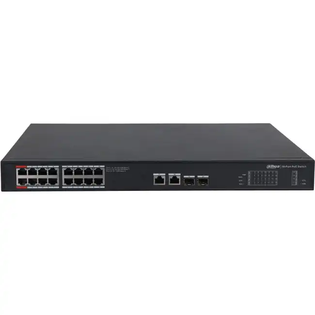 Коммутатор Dahua DH-PFS3220-16GT-190 (1000 Base-TX (1000 мбит/с), 2 SFP порта)