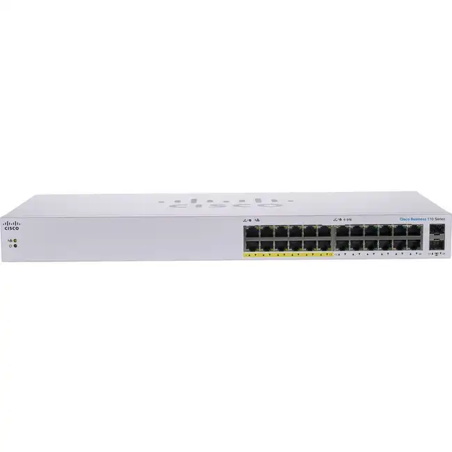 Коммутатор Cisco CBS110-24PP-EU (1000 Base-TX (1000 мбит/с), 2 SFP порта)