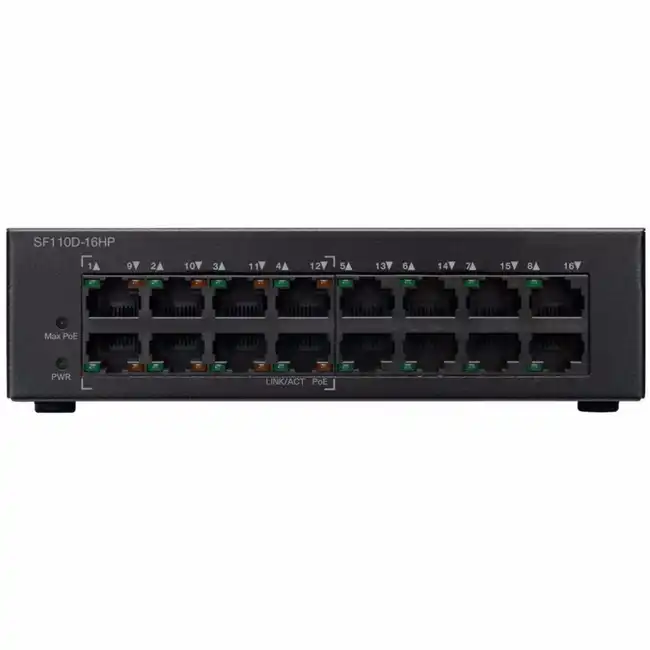 Коммутатор Cisco SF110D-16HP SF110D-16HP-EU (100 Base-TX (100 мбит/с))