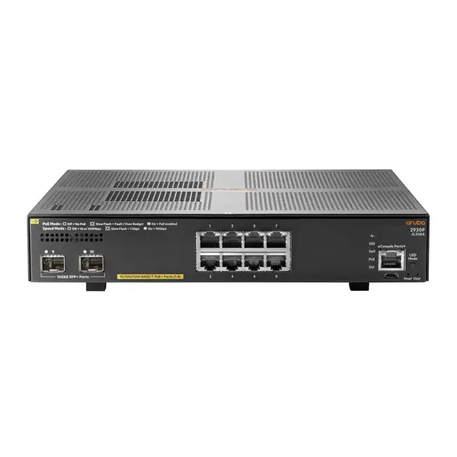 Коммутатор HPE Aruba 2930F JL258A (1000 Base-TX (1000 мбит/с), 2 SFP порта)