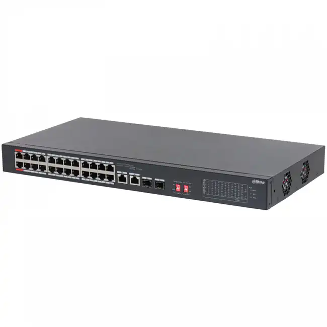 Коммутатор Dahua S3226 DH-S3226-24ET-240 (100 Base-T (100 мбит/с), 2 SFP порта)
