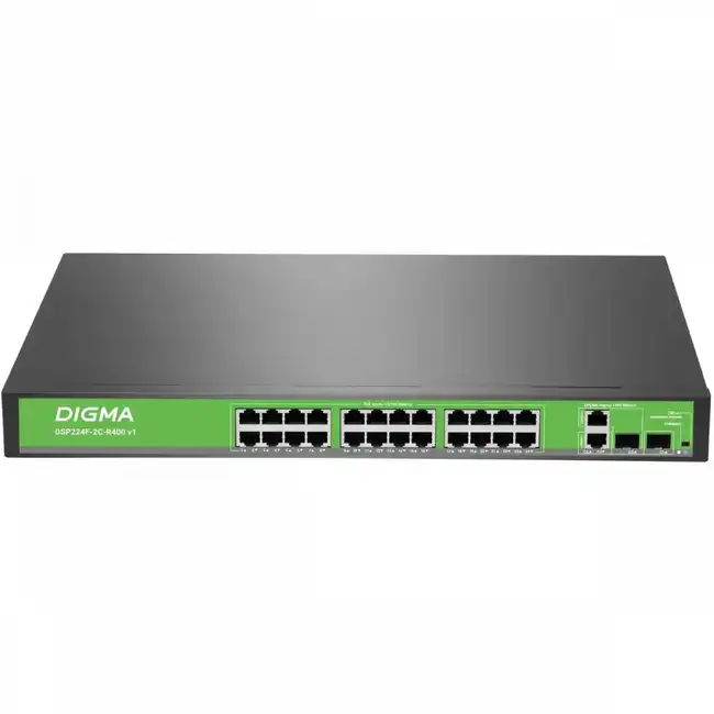 Коммутатор Digma DSP224F DSP224F-2C-R400 V1 (100 Base-T (100 мбит/с), 2 SFP порта)