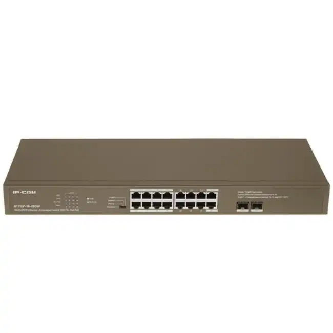Коммутатор IP-COM G1118P G1118P-16-250W (1000 Base-T (1000 мбит/с), 2 SFP порта)