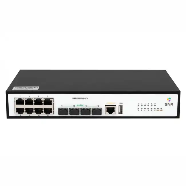 Коммутатор SNR S2989G-8TX SNR-S2989G-8TX (1000 Base-T (1000 мбит/с), 4 SFP порта)