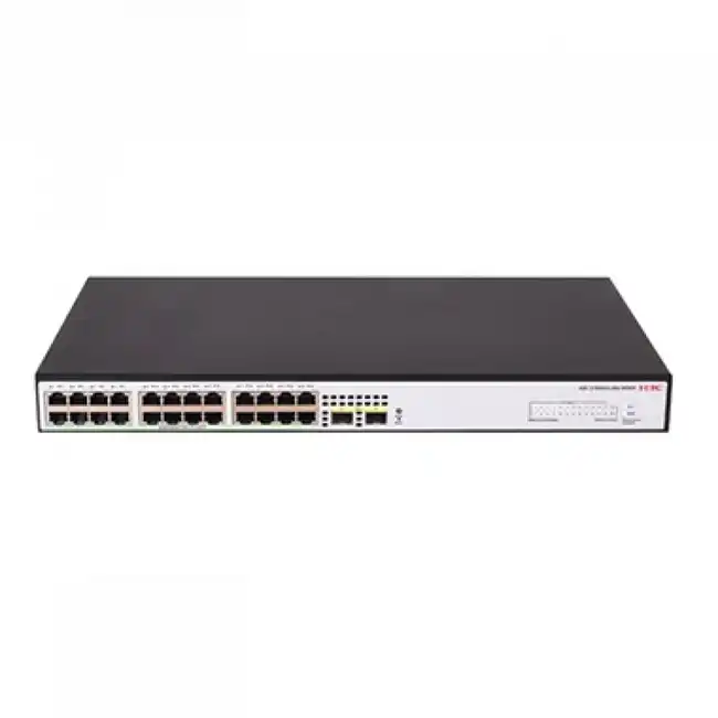 Коммутатор H3C S1600V2-26S-HPWR L2 Ethernet Switch LS-1600V2-26S-HPWR-GL (1000 Base-T (1000 мбит/с), 2 SFP порта)