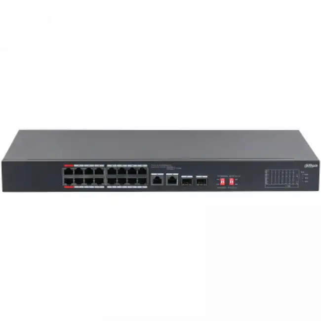 Коммутатор Dahua DH-S3218-16ET-240 (100 Base-T (100 мбит/с), 2 SFP порта)