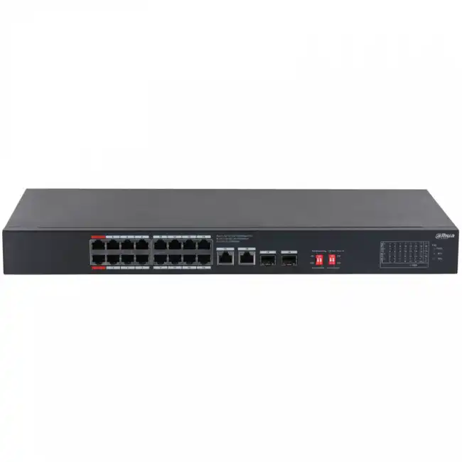 Коммутатор Dahua DH-S3220-16GT-240 (1000 Base-T (1000 мбит/с), 2 SFP порта)
