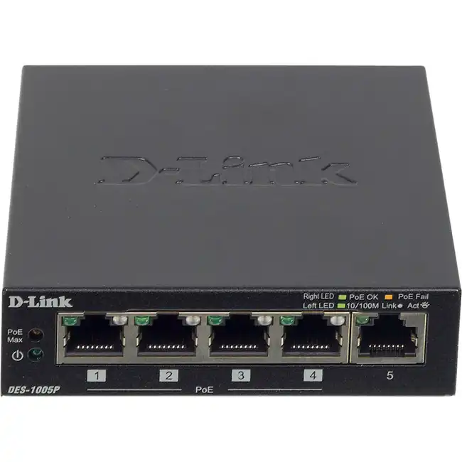 Коммутатор D-link DES-1005P/B1A (100 Base-TX (100 мбит/с))