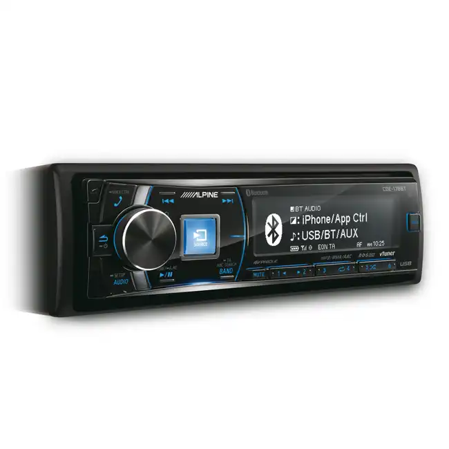 ALPINE Автомагнитола CD CDE-178BT 1DIN 4x50Вт