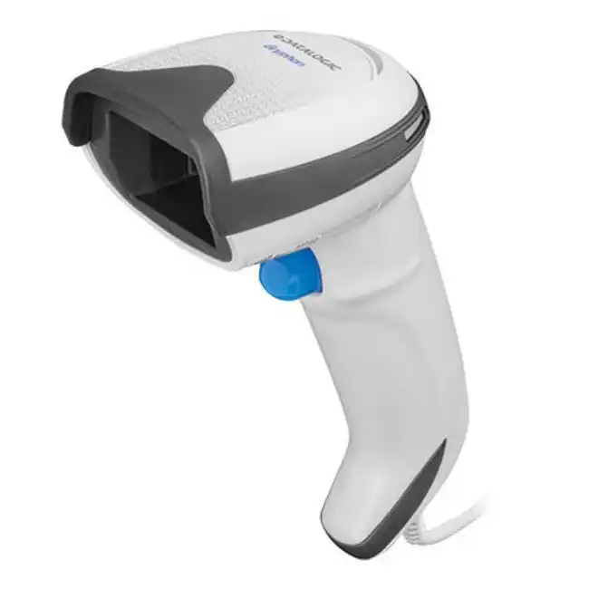 Сканер штрихкода Datalogic D4590 GD4590-WHK10S-CB01 (Ручной проводной, 2D, USB, Com (RS232), Белый, С подставкой)