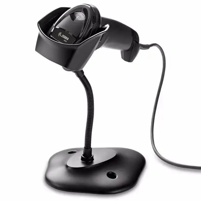 Сканер штрихкода Zebra DS2208-SR BLACK DS2208-SR7U2100SGW (Ручной проводной, 2D, USB, Черный, С подставкой)