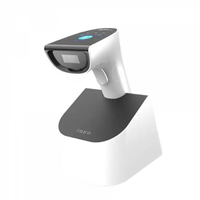 Сканер штрихкода Cilico IOT800-WIFI (Ручной беспроводной, 2D, USB, Бело-серый, С подставкой)