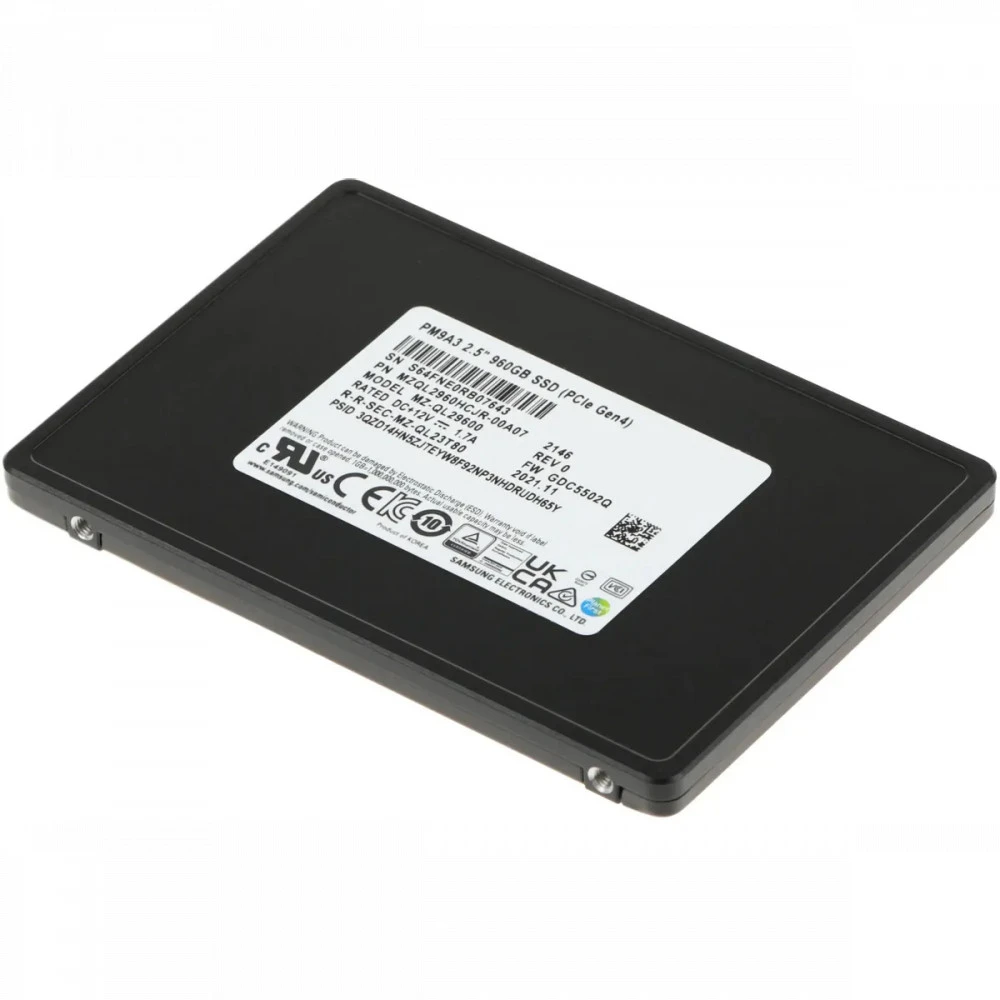 Серверный жесткий диск Samsung PM9A3 2.5" 960GB SSD MZQL2960HCJR-00A07 2,5 SFF, 960 ГБ, NVMe