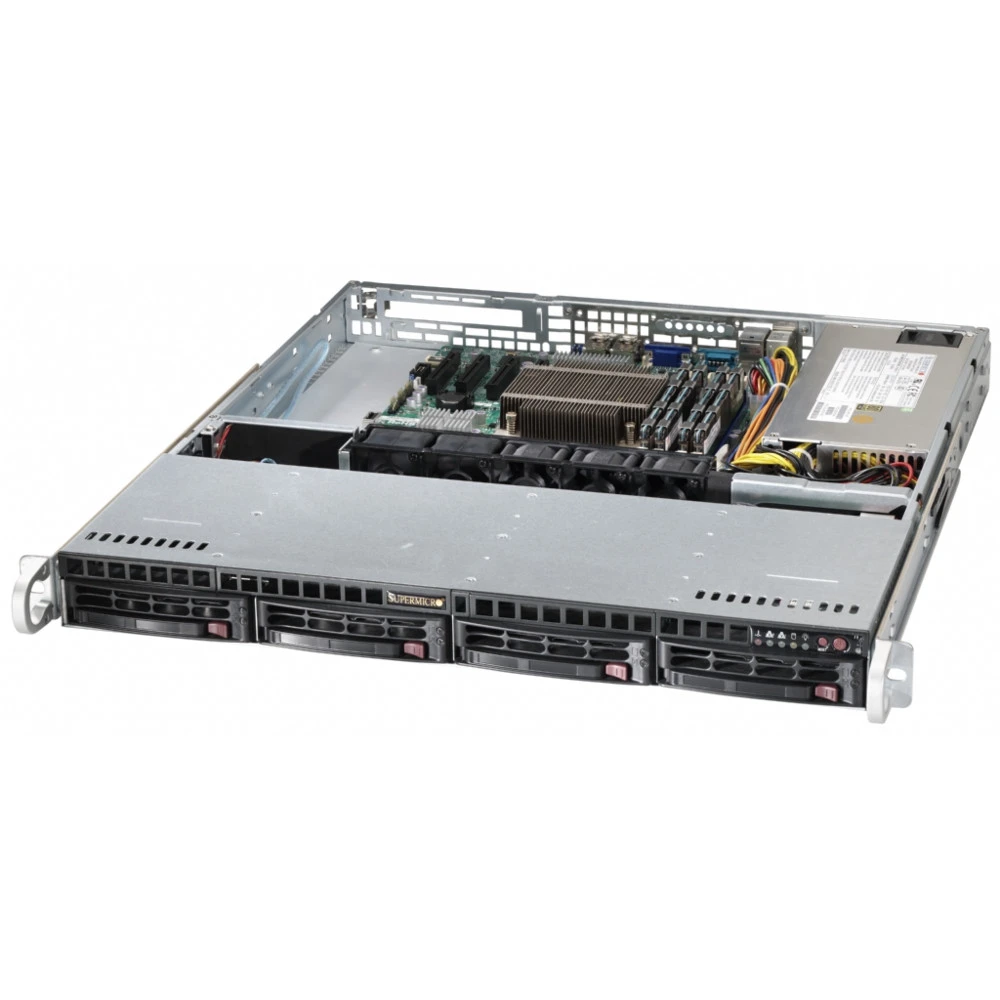 Сервер Supermicro CSE-813MFTQC-505CB/X11SPL-F SMR0124 1U Rack, Xeon Silver 4112, 2600 МГц, 4, 8.25, 1 x 16 ГБ, LFF 3.5", 4