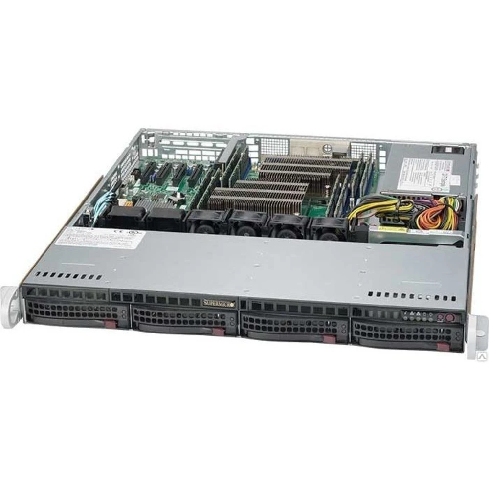 Сервер Supermicro CSE-813MTQ-R400CB/X11DPL SMR0131 1U Rack, Xeon Silver 4112, 2600 МГц, 4, 8.25, 1 x 16 ГБ, LFF 3.5", 4