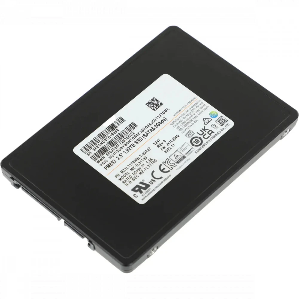 Серверный жесткий диск Samsung PM893 MZ7L31T9HBLT-00A07 2,5 SFF, 1.92 ТБ, SATA