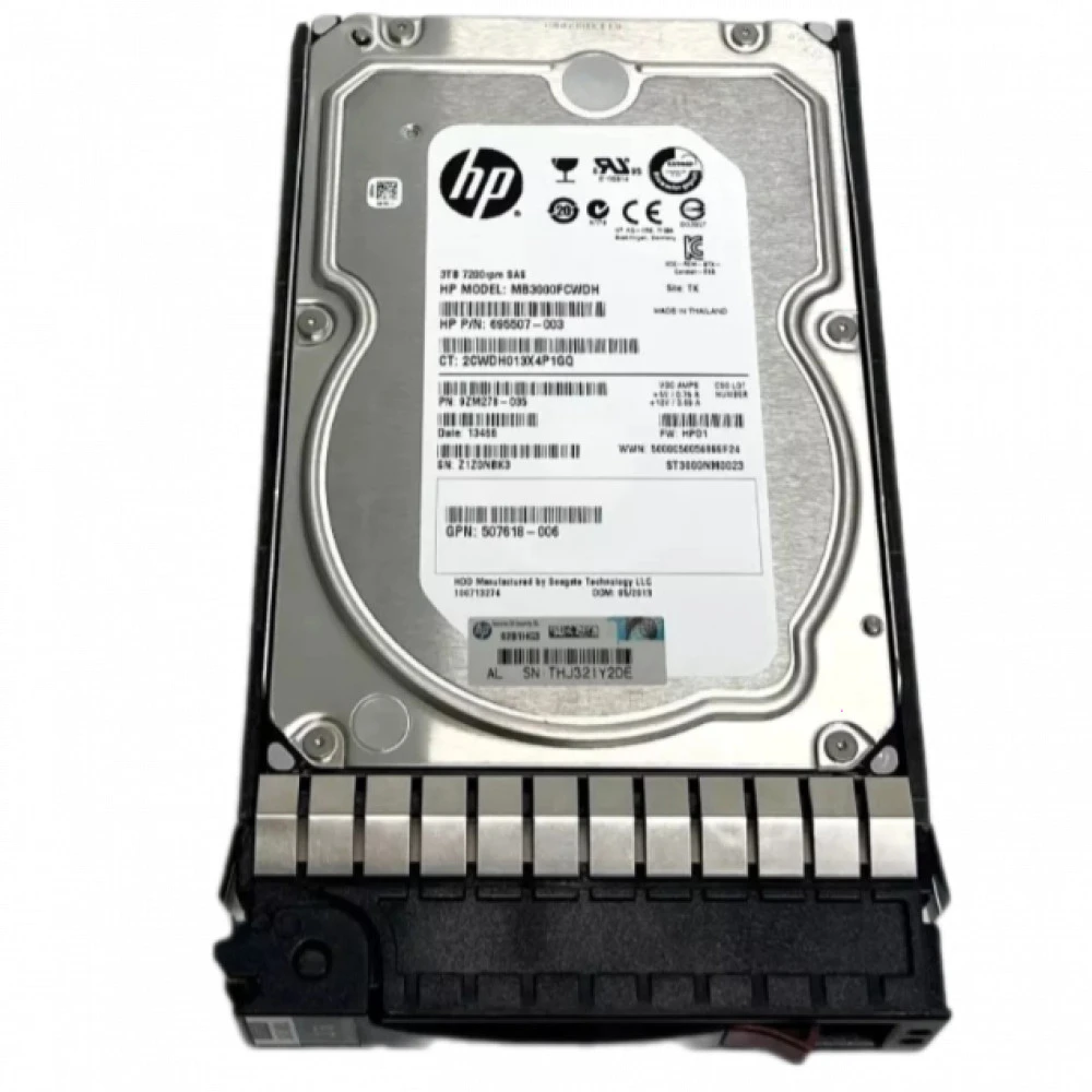 Серверный жесткий диск HPE 3TB 7.2K 6G SAS 3.5' 625031-B21 3,5 LFF, 3 ТБ, SAS