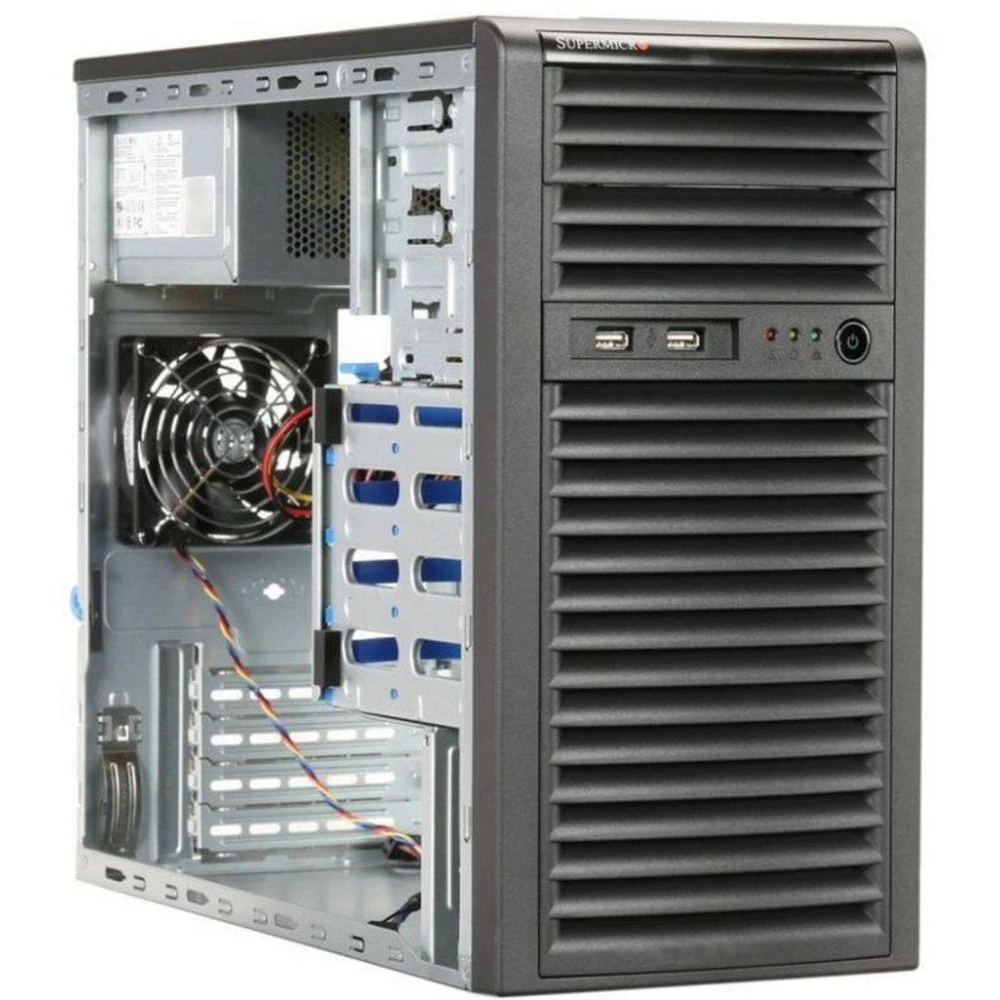 Сервер Supermicro CSE-731i-300B/X11SCL-F SMT0044 Tower, Xeon E-2224, 3400 МГц, 4, 8, 1 x 8 ГБ, LFF 3.5", 4