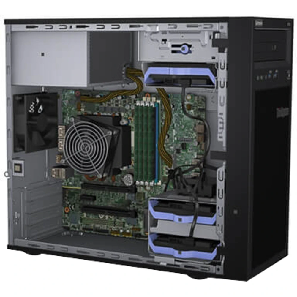 Сервер Lenovo ThinkSystem ST50 7Y48S04B00 Tower, Core i3-8100, 3600 МГц, 4, 6, 1 x 16 ГБ, LFF 3.5", 4, 2x 1 ТБ