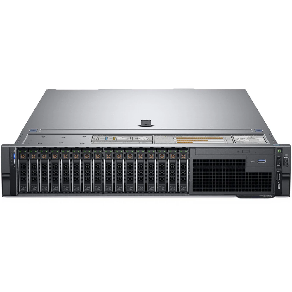 Сервер Dell PowerEdge R740 210-AKXJ-350 2U Rack, Xeon Silver 4210R, 2400 МГц, 10, 13.75, 2 x 16 ГБ, SFF 2.5", 16, 1x 1.2 ТБ