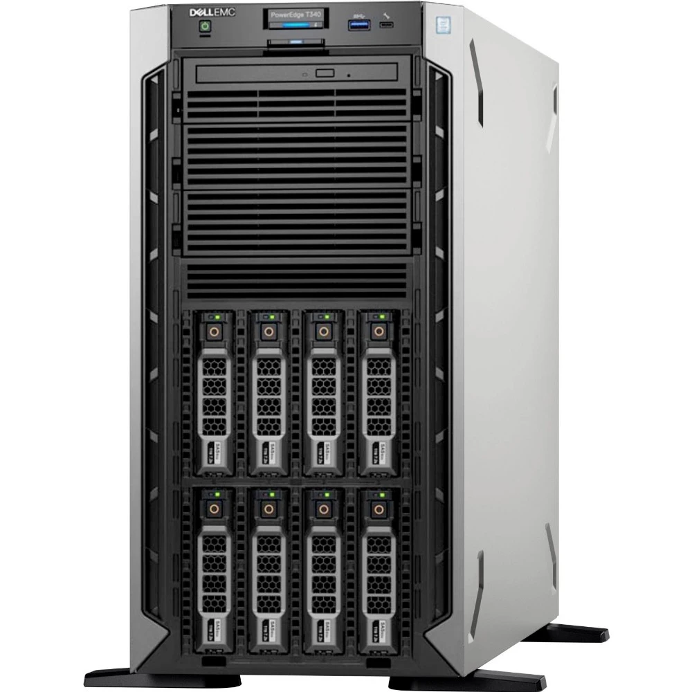Сервер Dell PowerEdge T340 PET340RU1-03 Tower, Xeon E-2224, 3400 МГц, 4, 8, 1 x 16 ГБ, LFF 3.5", 8, 1x 4 ТБ