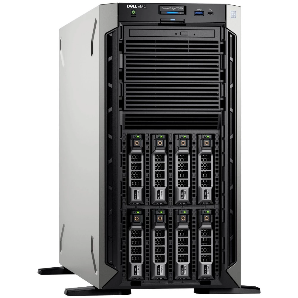 Сервер Dell PowerEdge T340 PET340RU1-03 Tower, Xeon E-2224, 3400 МГц, 4, 8, 1 x 16 ГБ, LFF 3.5", 8, 1x 4 ТБ