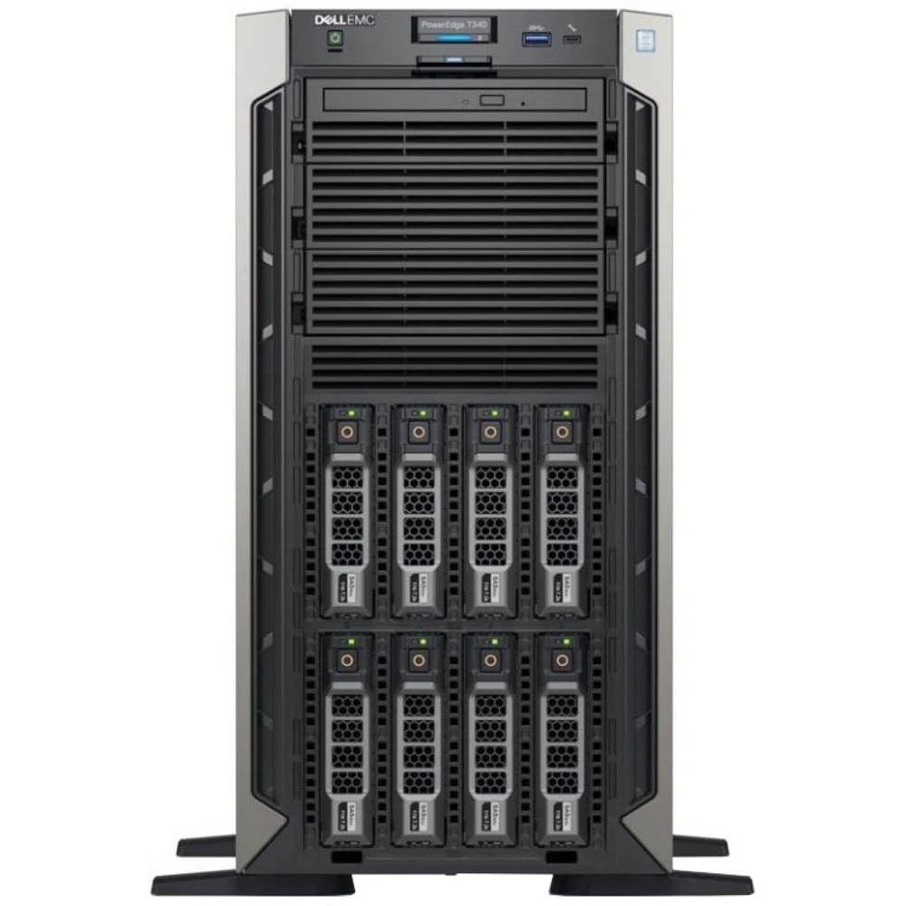 Сервер Dell PowerEdge T340 PET340RU1-03 Tower, Xeon E-2224, 3400 МГц, 4, 8, 1 x 16 ГБ, LFF 3.5", 8, 1x 4 ТБ