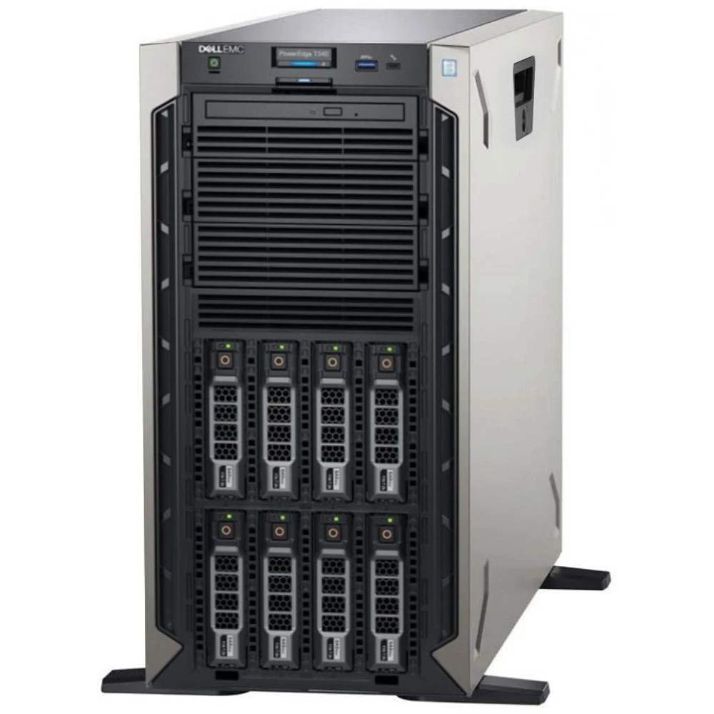 Сервер Dell PowerEdge T340 PET340RU1-04 Tower, Xeon E-2224, 3400 МГц, 4, 8, 1 x 16 ГБ, SFF 2.5", 8, 1x 8 ТБ