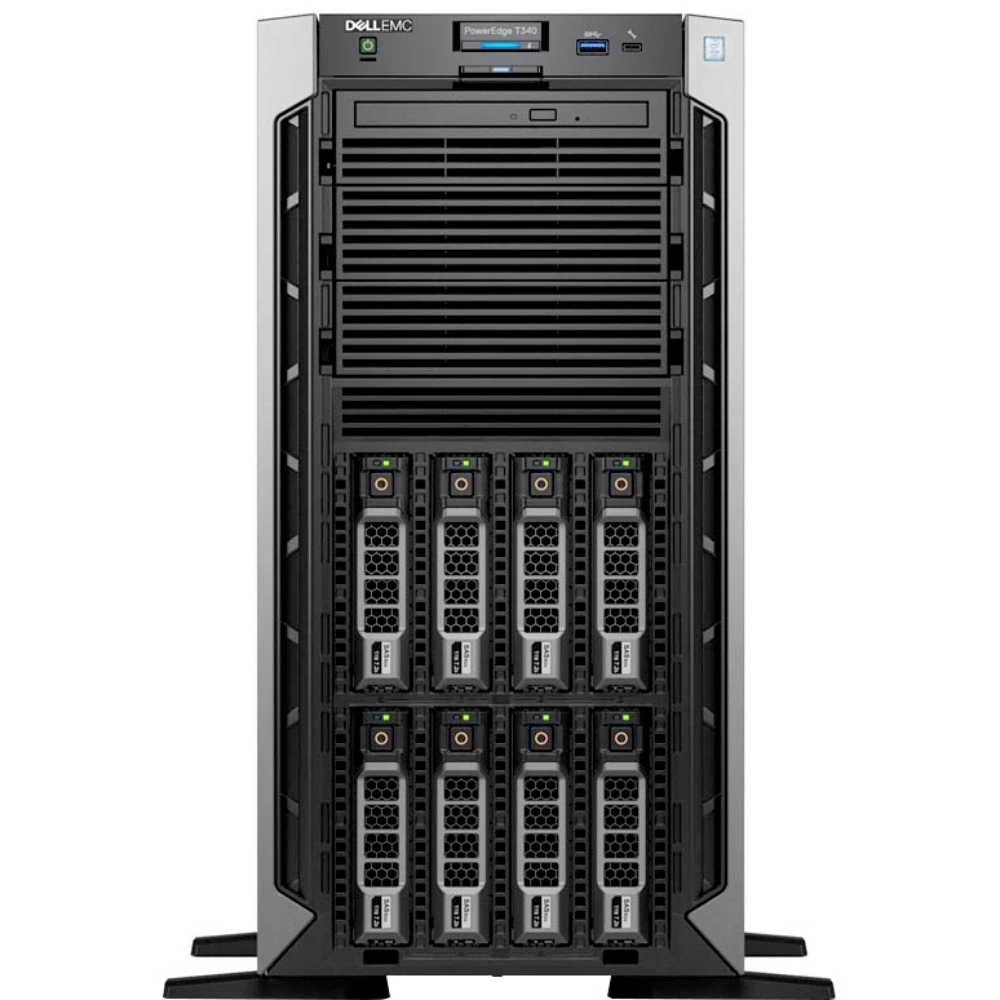 Сервер Dell PowerEdge T340 PET340RU1-04 Tower, Xeon E-2224, 3400 МГц, 4, 8, 1 x 16 ГБ, SFF 2.5", 8, 1x 8 ТБ