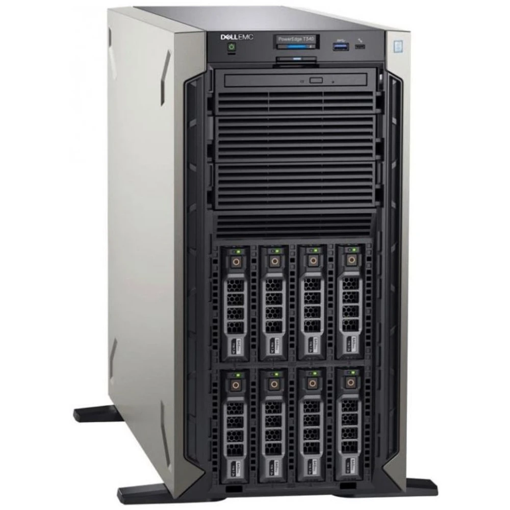 Сервер Dell PowerEdge T340 PET340RU1-04 Tower, Xeon E-2224, 3400 МГц, 4, 8, 1 x 16 ГБ, SFF 2.5", 8, 1x 8 ТБ