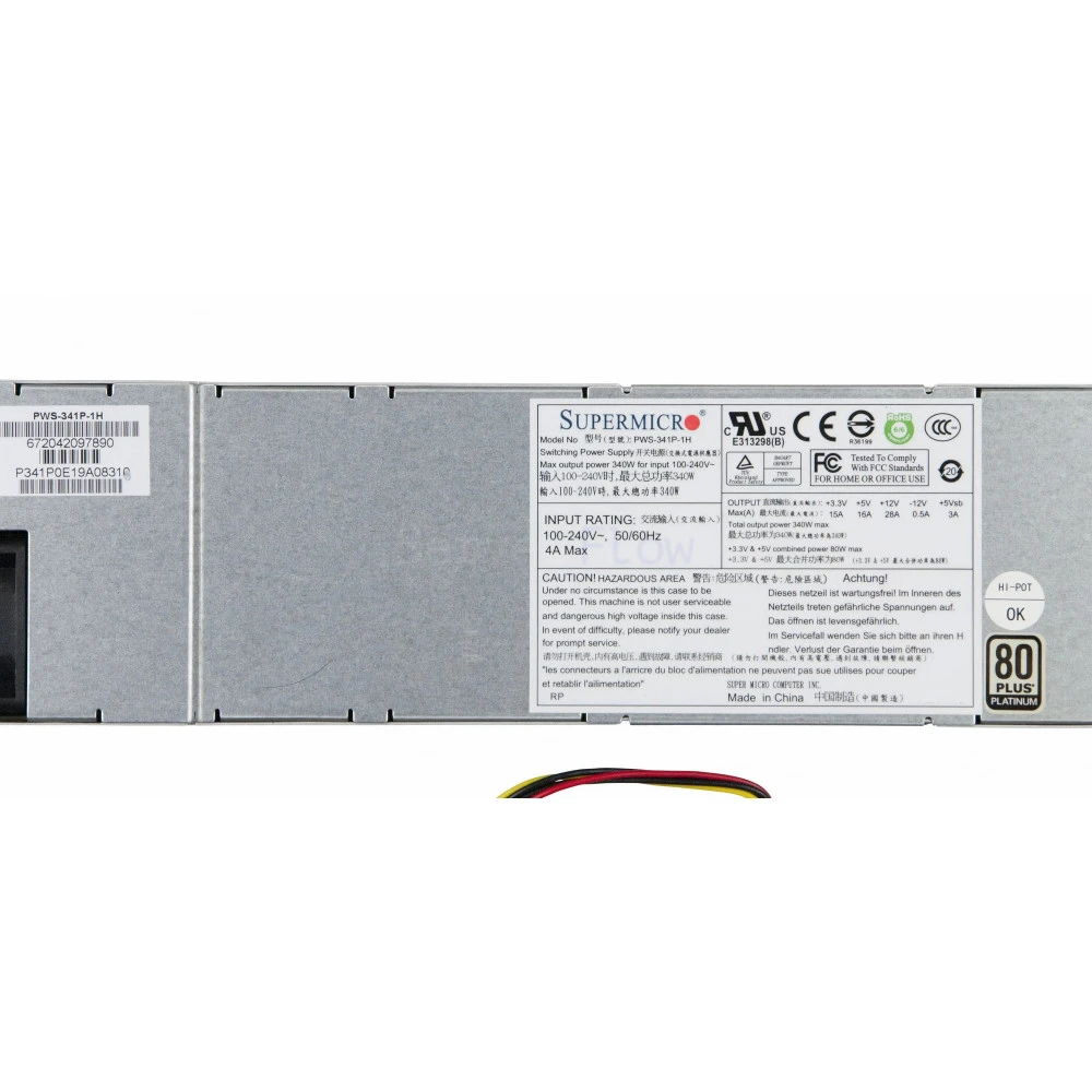 Серверный блок питания Supermicro PWS-341P-1H 1U, 330 Вт