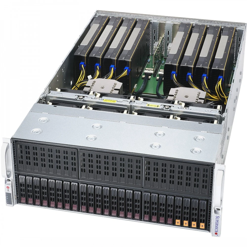 Сервер Supermicro AS-4124GS-TNR-OTO-0 4U Rack, EPYC 7252, 3100 МГц, 8, 64, 1 x 8 ГБ, SFF 2.5", 24, 2x 240 ГБ