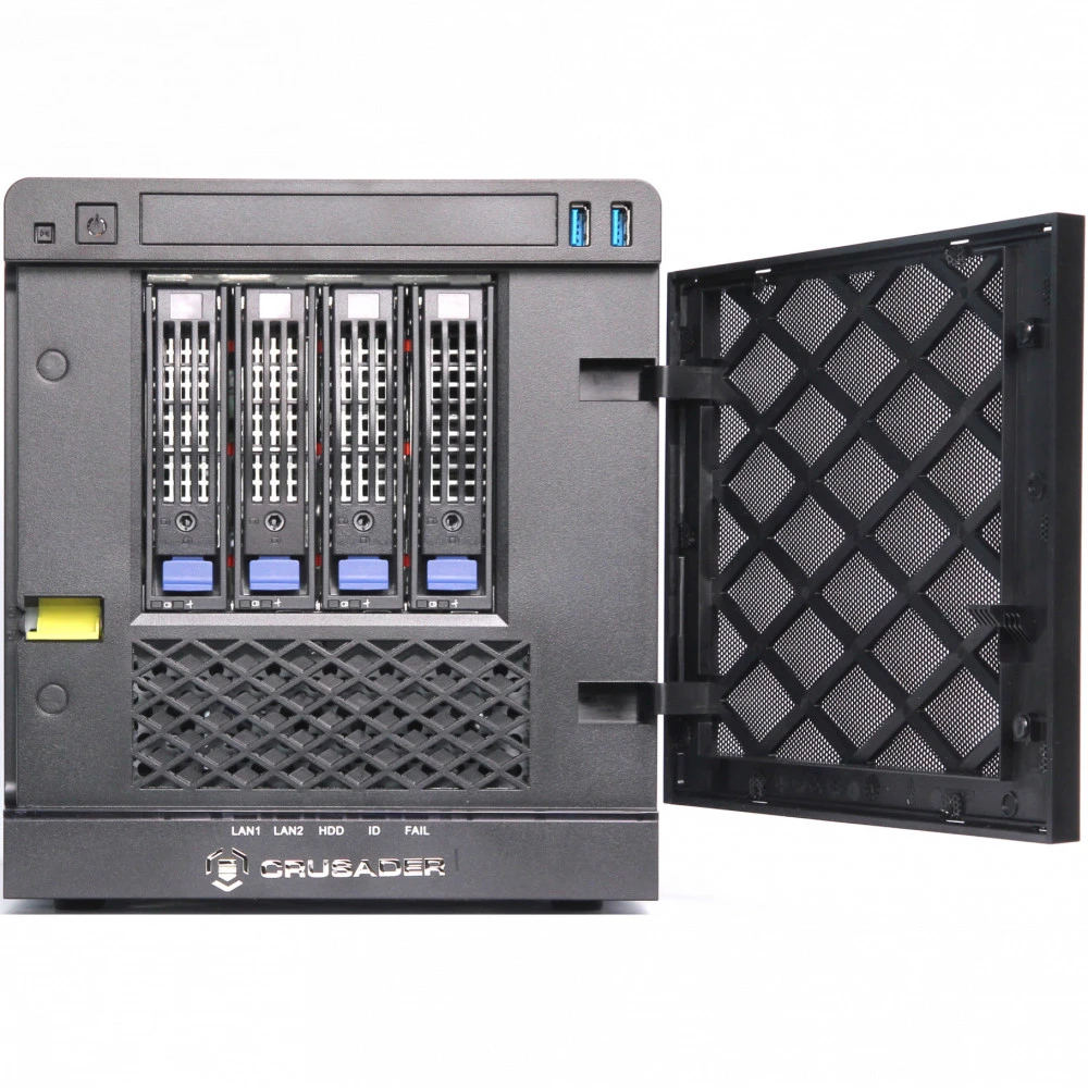 Сервер Crusader Mini 120T Tower, Xeon E-2244G, 3800 МГц, 4, 8, 1 x 16 ГБ, LFF 3.5", 4, 2x 480 ГБ