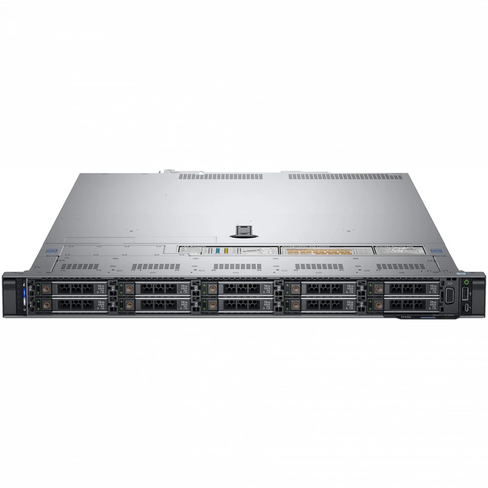 Сервер Dell PowerEdge R440 210-ALZE. 1U Rack, Xeon Silver 4216, 2100 МГц, 16, 22, 2 x 16 ГБ, SFF 2.5", 10, 1x 2.4 ТБ