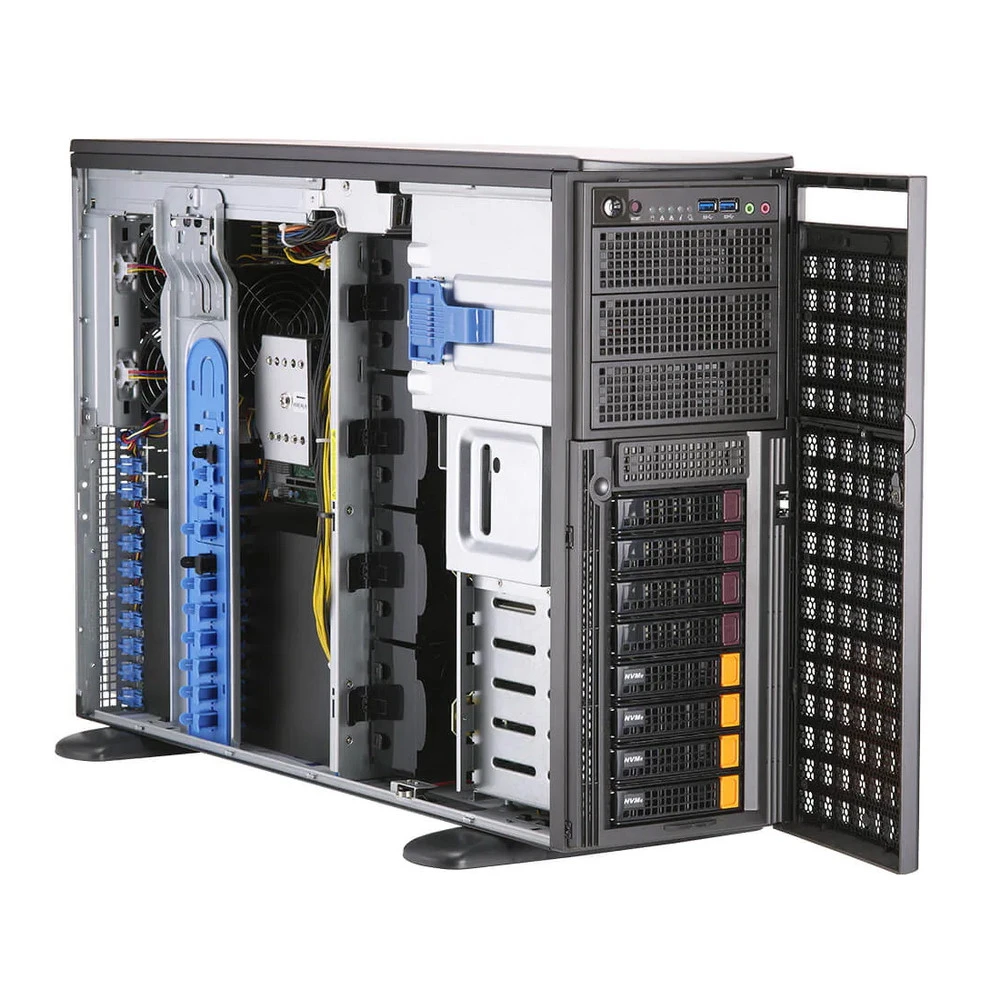 Сервер Supermicro SYS-740GP-TNRT_ Tower, Xeon Silver 4310, 2100 МГц, 12, 18, 2 x 32 ГБ, LFF 3.5", 8, 1x 480 ГБ