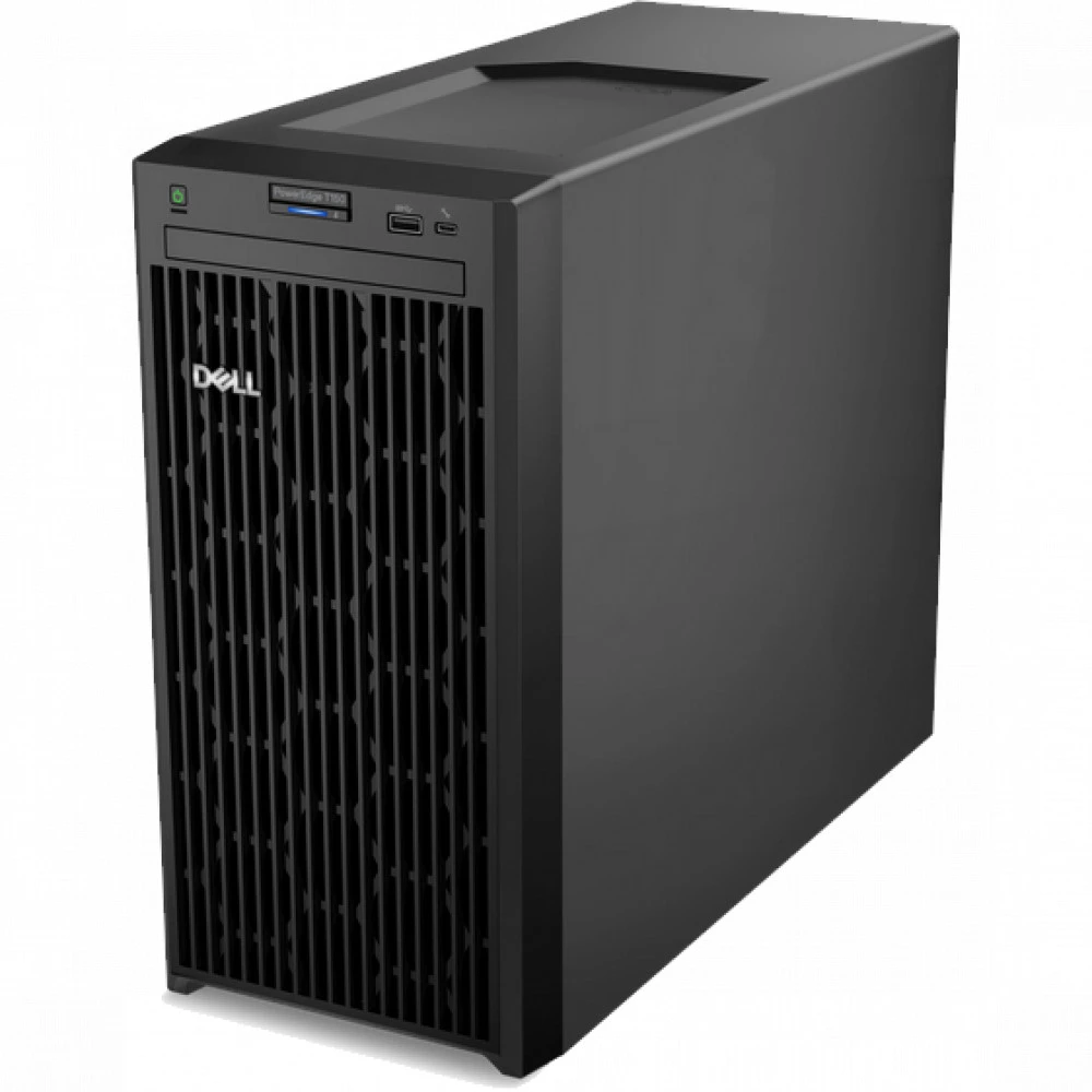 Сервер Dell PowerEdge T150 Server 210-BBSX. Tower, Xeon E-2324G, 3100 МГц, 4, 8, 1 x 16 ГБ, LFF 3.5", 4, 1x 480 ГБ