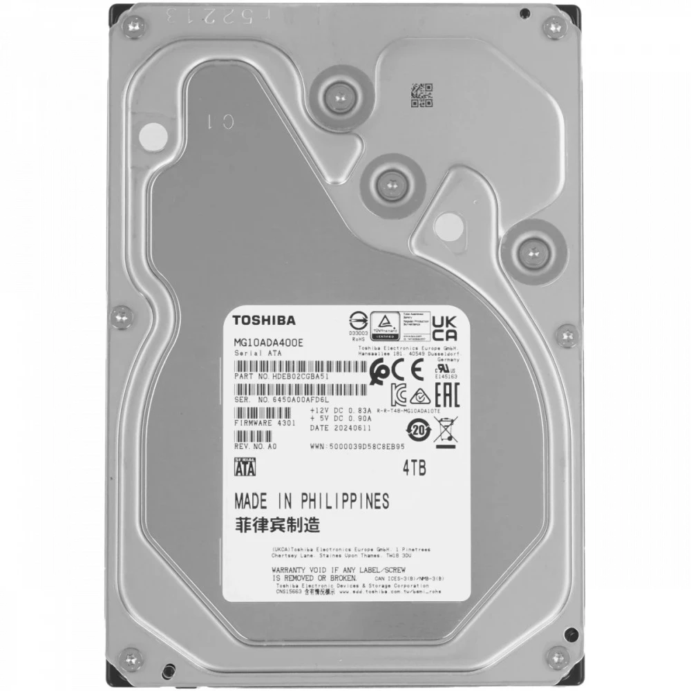 Серверный жесткий диск Toshiba MG10ADA400E 3,5 LFF, 4 ТБ, SATA