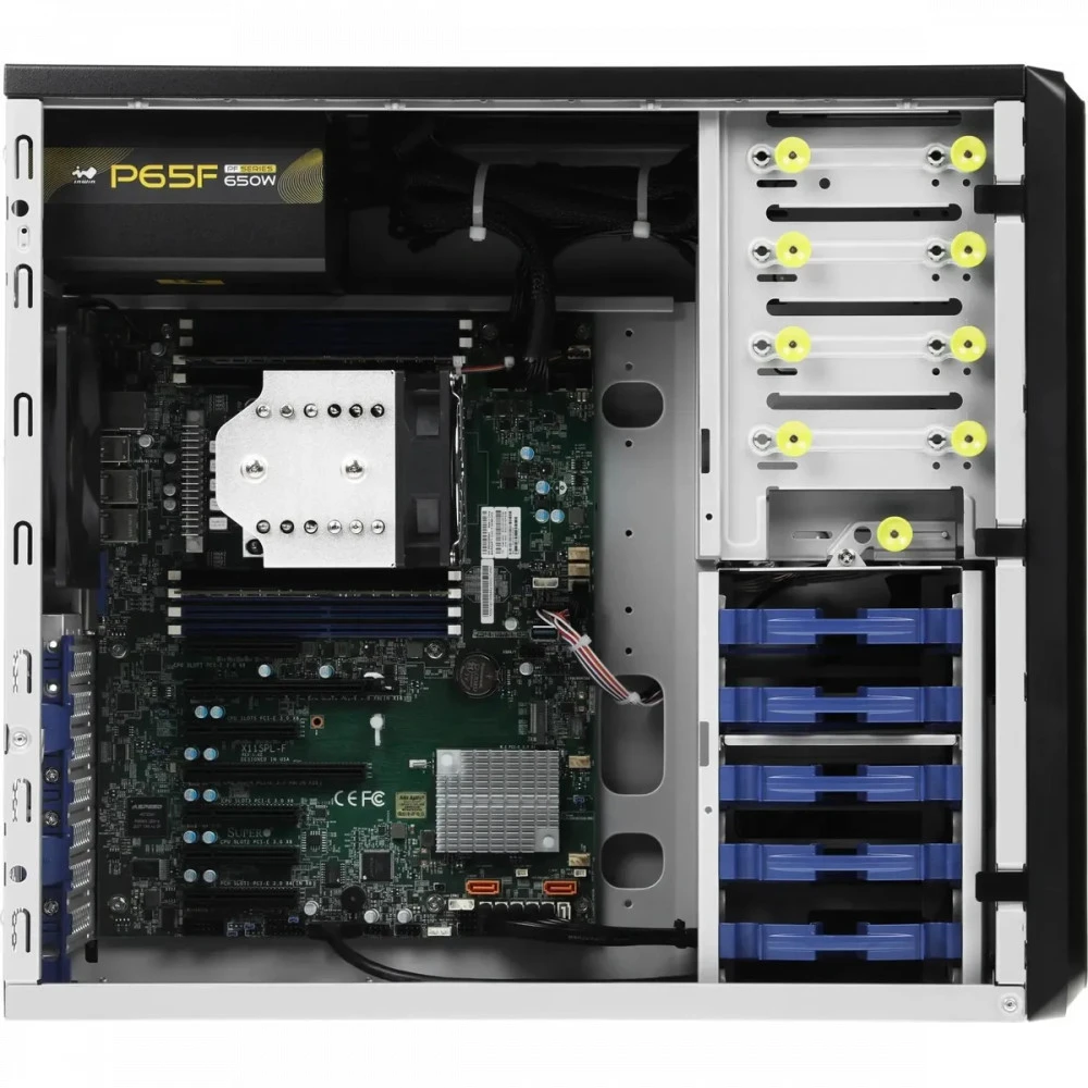 Сервер iRU Rock W9105P 2138595 Tower, Xeon Gold 5217, 3000 МГц, 8, 11, 2 x 16 ГБ, SFF 2.5" + LFF  3.5", 5, 1x 1 ТБ