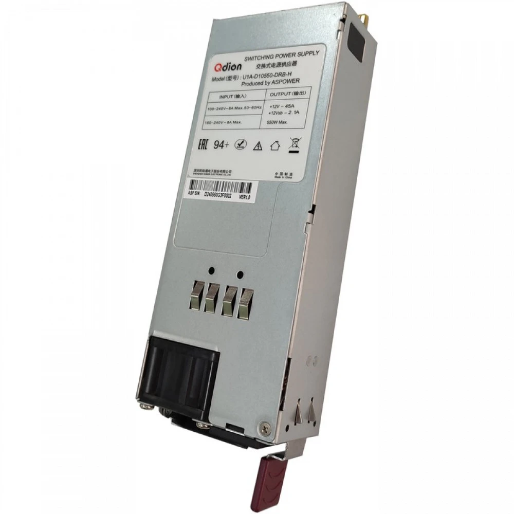 Серверный блок питания Qdion U1A-D10550-DRB-H 99MAD10550I1170122 1U, 550 Вт