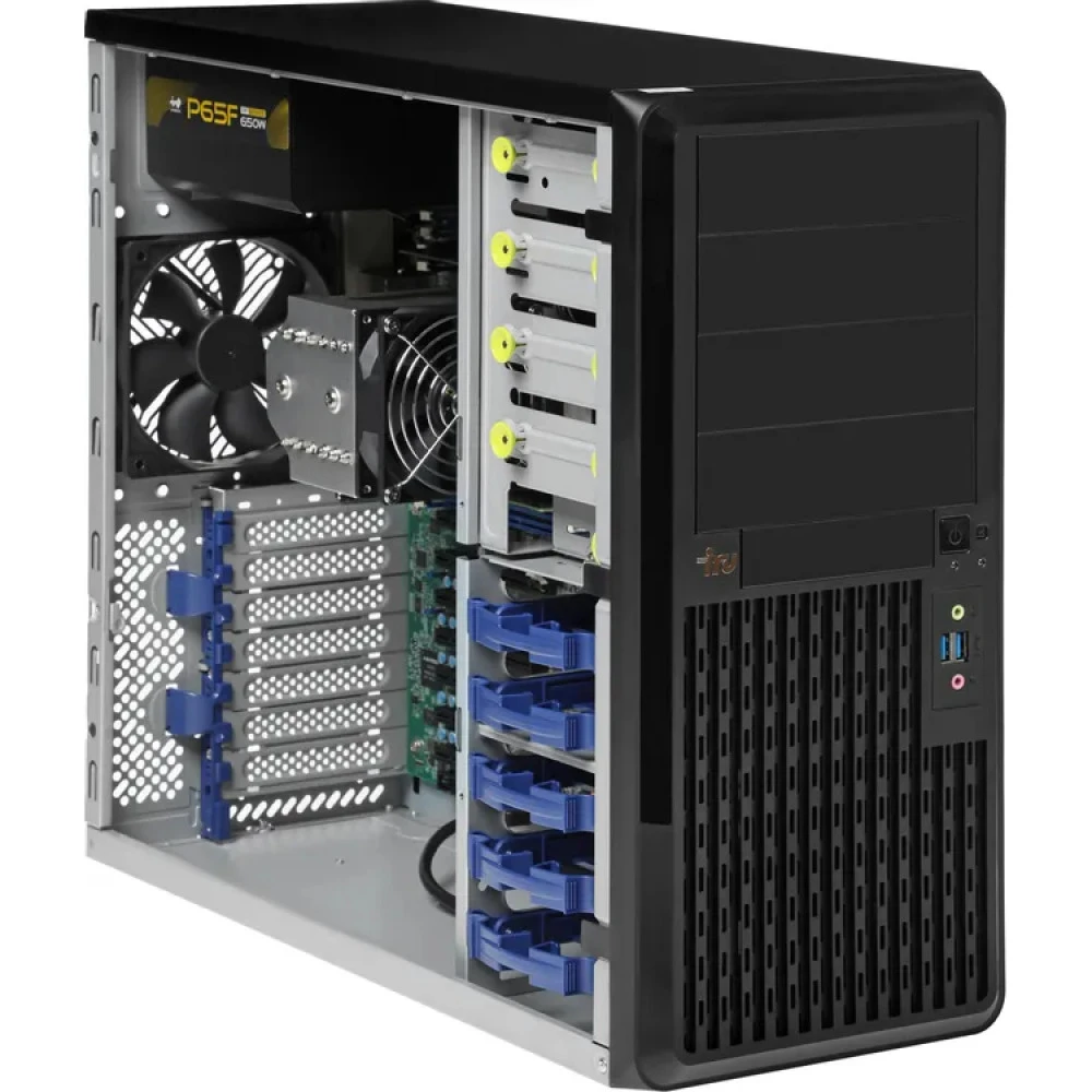 Сервер iRU Rock W9105P 2157781 Tower, Xeon Gold 6148, 2400 МГц, 20, 27.5, 2 x 16 ГБ, SFF 2.5" + LFF 3.5", 5, 1x 1 ТБ