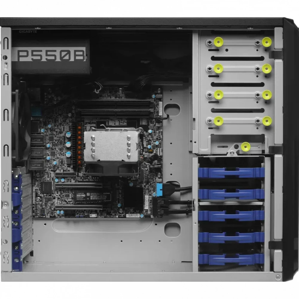 Сервер iRU Rock S9104A 2140240 Tower, AMD Ryzen 5 7600, 3800 МГц, 6, 6, 1 x 16 ГБ, SFF 2.5" + LFF 3.5", 5, 1x 1 ТБ