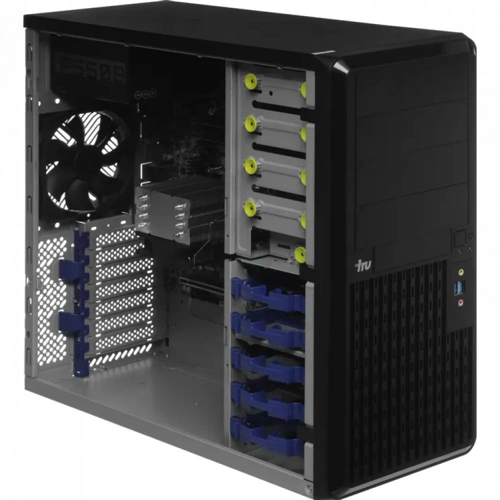 Сервер iRU Rock S9104A 2140240 Tower, AMD Ryzen 5 7600, 3800 МГц, 6, 6, 1 x 16 ГБ, SFF 2.5" + LFF 3.5", 5, 1x 1 ТБ