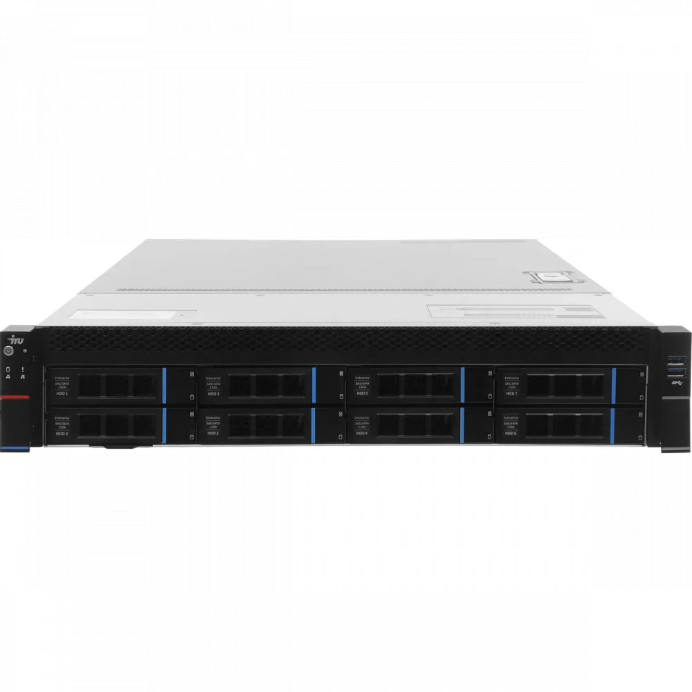 Сервер iRU Rock g2208ig3 2195992 2U Rack, Xeon Silver 4314, 2400 МГц, 16, 24, 2 x 32 ГБ, SFF 2.5" + LFF  3.5", 10, 2x 480 ГБ