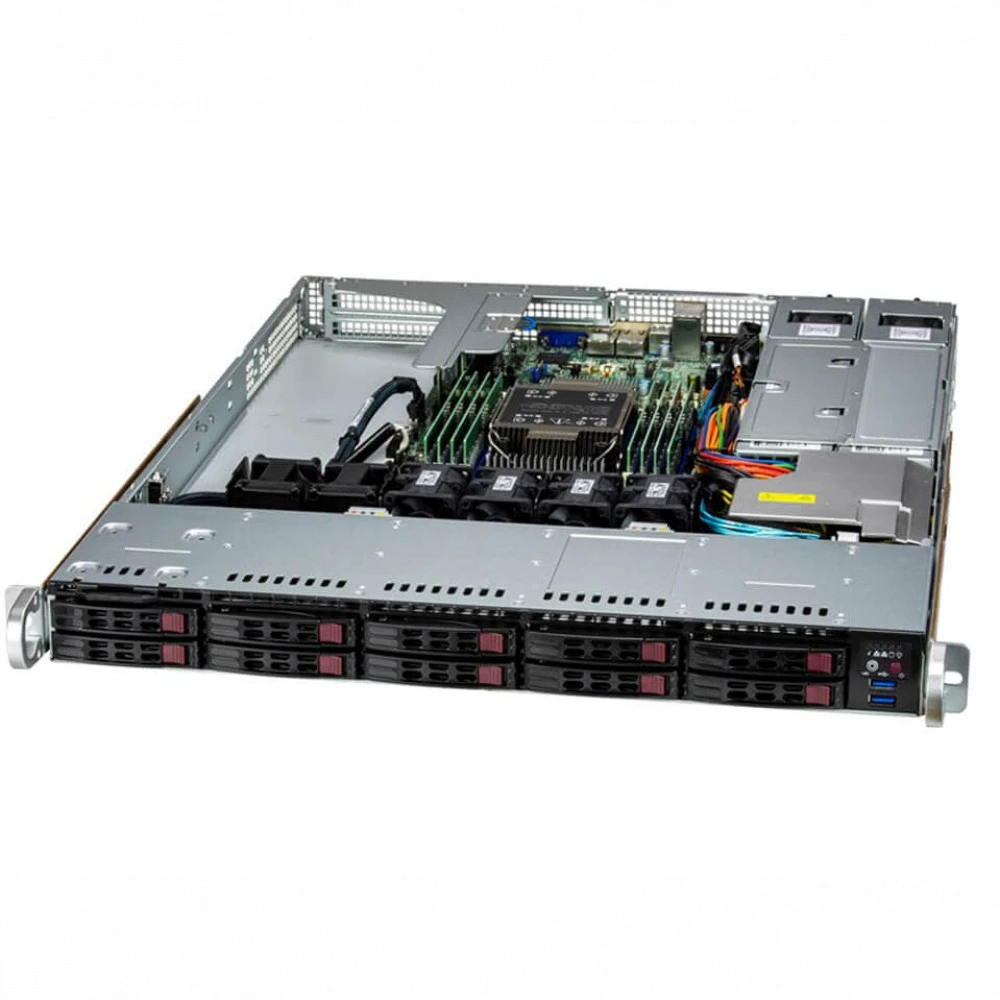 Сервер Supermicro SYS-111E-WR 1U Rack, Xeon Silver 4410T, 2700 МГц, 10, 26.25, SFF 2.5", 10